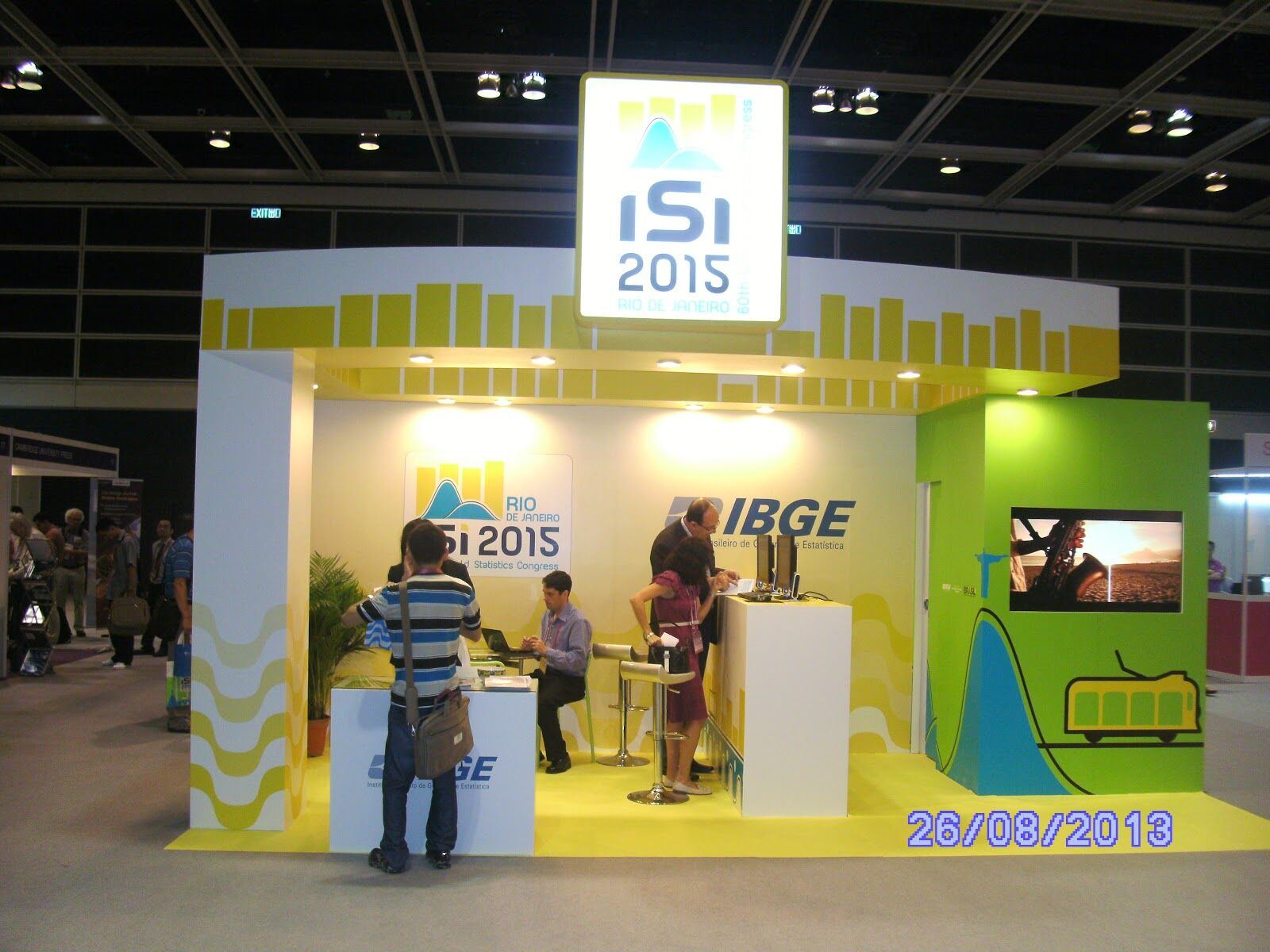 Estande do IBGE no congresso ISI em Hong Kong